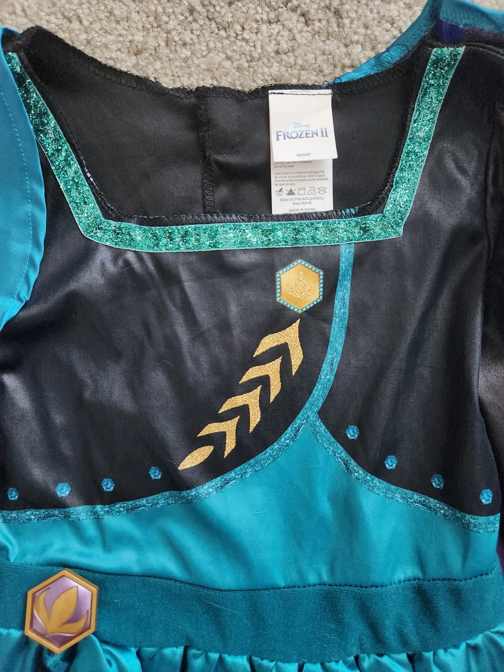 Disney Girls Frozen Anna Princess Dress Halloween Costume - 4T / 5T